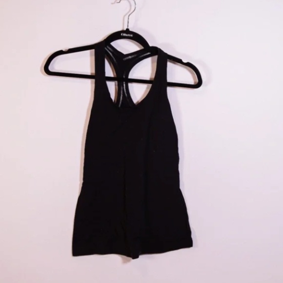 Lululemon Women's Cool Racerback Solid Black Contrast Stitch Tank Top M - Picture 1 of 4